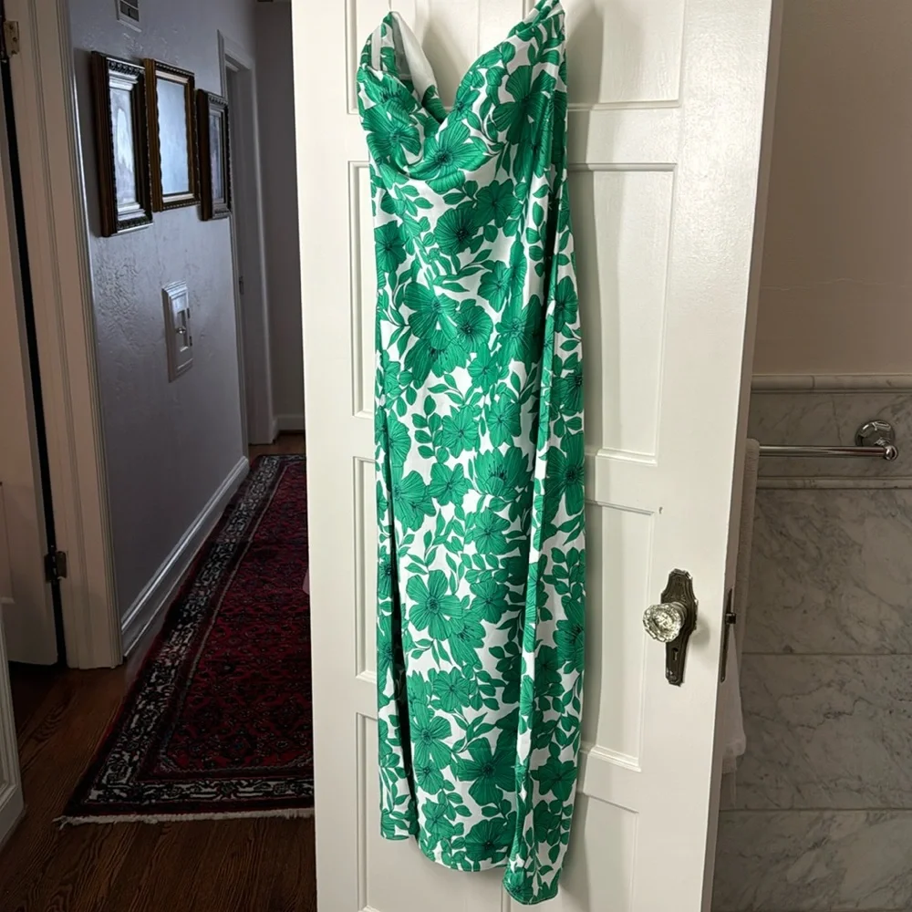 J.Crew Collection strapless slip dress in greenhouse floral print BU272
